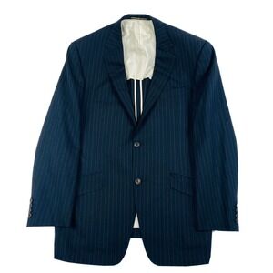 Kent And Curwen Pure Wool Unstructured Black Pink Striped Blazer Size 42R Japan